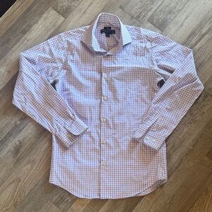 Pronto Uomo  Blue and Pink Windowpane Dress Shirt - Men size 32/33